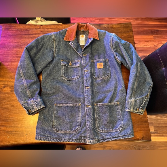 Carhartt Other - Vintage 2003 Carhartt Denim chore wool lined jacket USA